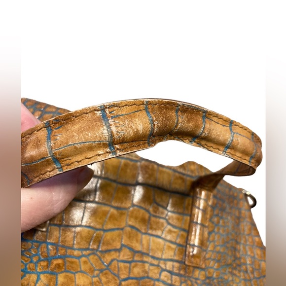 Valentina Italia Vintage Italian Crocodile Alligator Reptile Brown Purse Bag EUC - Picture 13 of 16